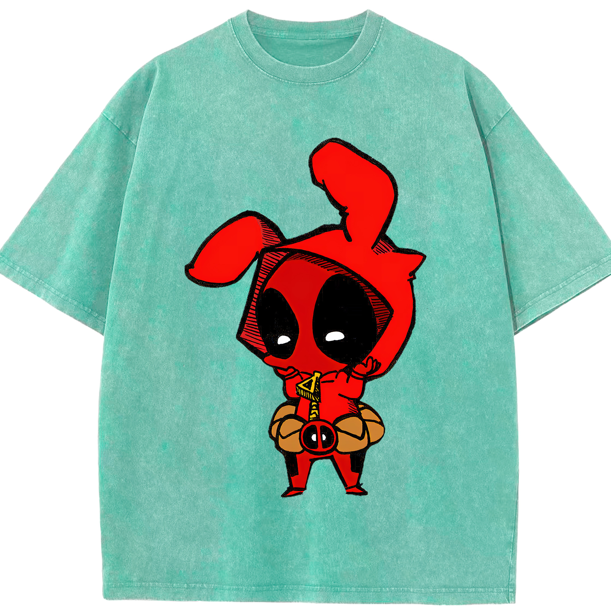 （画像用） Deadpool デッドプール 綿100% ヴィンテージ風 半袖Tシャツ（フロントプリント）